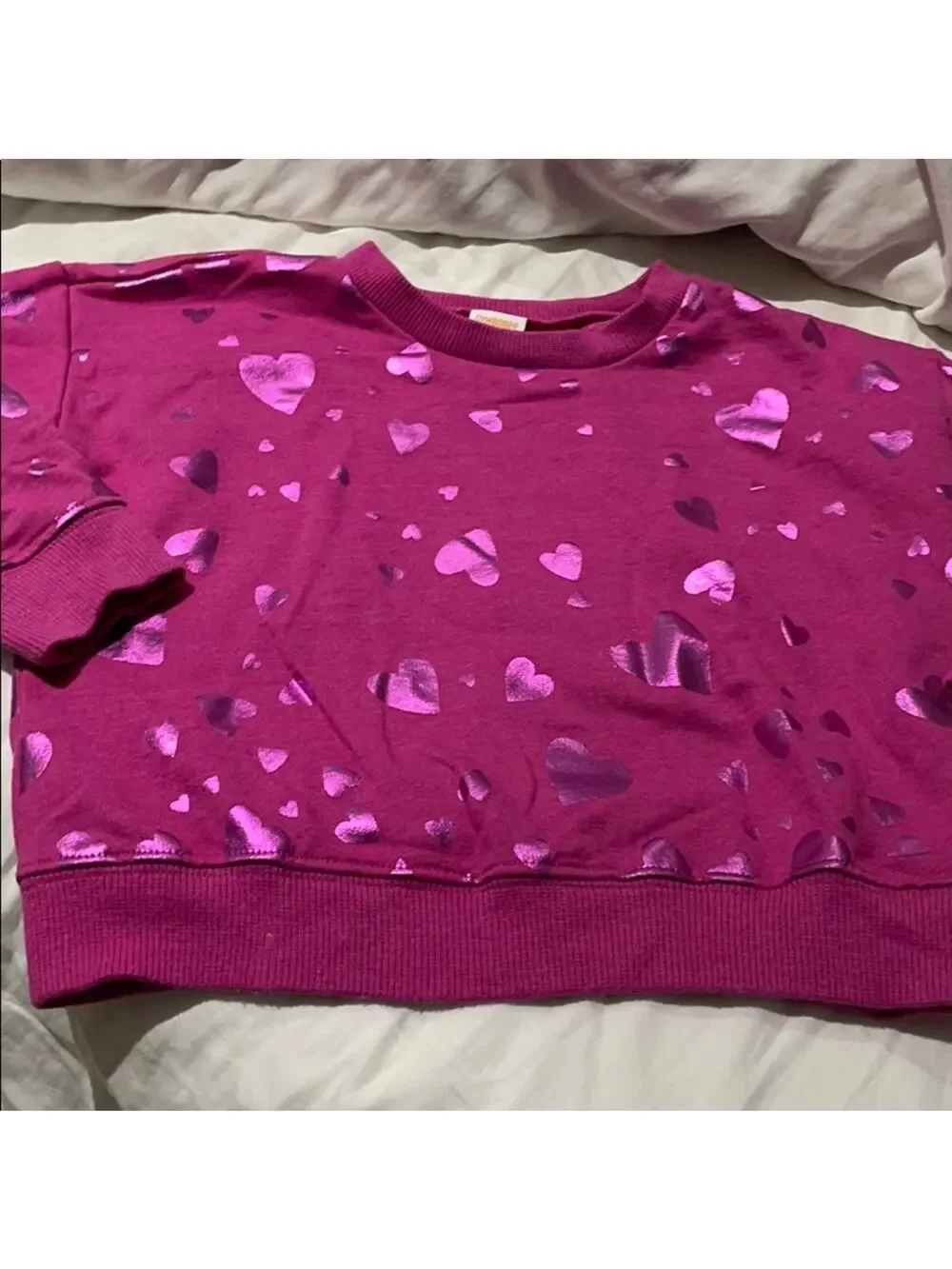 Gymboree 4 hot pink hearts sweatshirt worn once